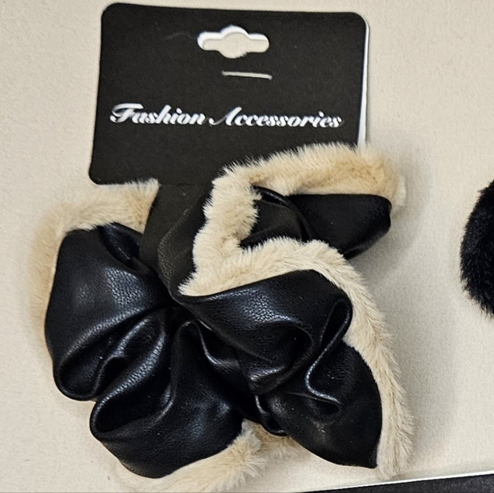 Faux Leather Scrunchie NWT
